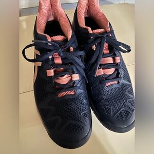 ASICS size 9.5 Gel Resolution Peacoat and Rose Gold Women's tennis shoes